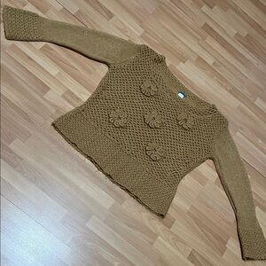 Women's Stylish Knit Gold Sparkling Sweater Sz.XL